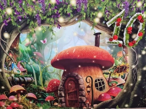 Dreamy Natural Jungle Forest Wonderland Backdrop Fairy Tale Mushroom Baby Birthday Party Photography Background For Photo Studio photo backdrop