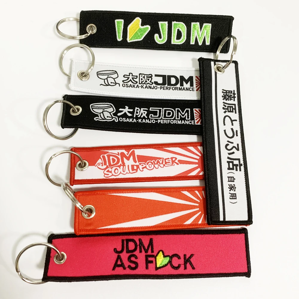 Jdm Style Keychain Set Nylon Lanyard Keyring Keyfob Decoration Osaka