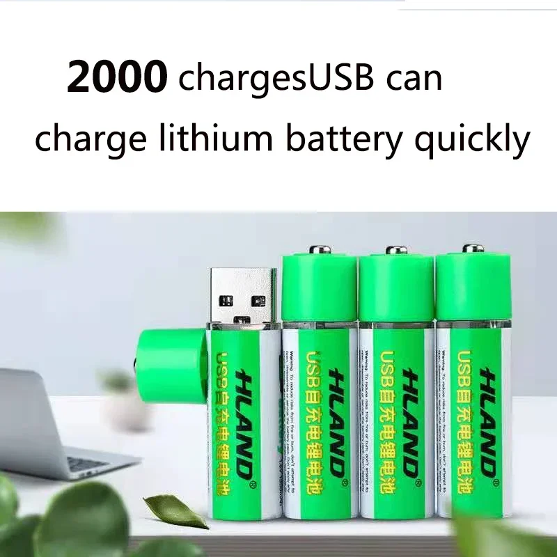 1.5V AA 1300mAh USB rechargeable lithium ion battery For Remote Control Wireless Mouse + cable Large capacity