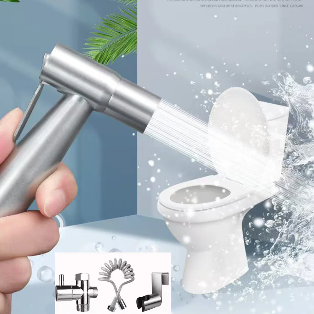 Handheld Toilet Bidet Sprayer Set Kit Stainless Steel Hand Bidet faucet for Bathroom Hand Sprayer Shower Head Self Cleaning 1