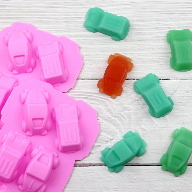 Auto Silikon form Sport Auto Rennen Motorrad Zug Schokoladen seife Herstellung liefert Buntstift Kerze Eiswürfel Tablett Kuchen Dekoration – Detail 11