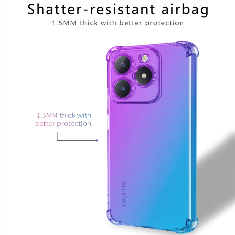 Gradient TPU Airbag Shockproof Protective Phone Case Cover
