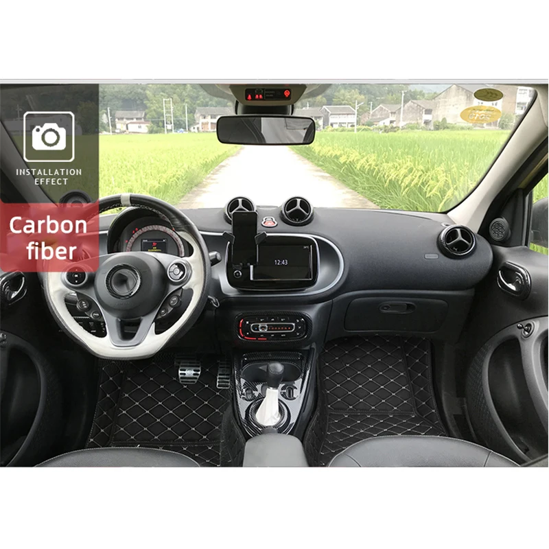 흰색 자동차 인테리어 장식 액세서리, ABS 장식 수정 스티커, 스마트 453, Fortwo Forfour 자동차 스타일링
