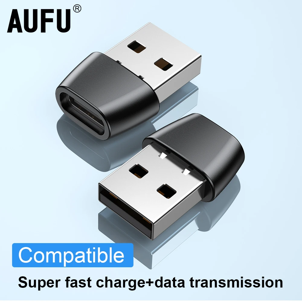 AUFU 2PC TypeC Cable Adapter For iPhone 13 Samsung S20 USB TypeC