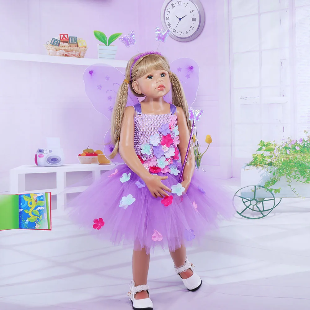 Lavender Isabella Girls Tutu Dress Encanto Flower Girls Party Dresses Kids Cosplay Halloween Fancy Dress Baby Birthday Outfit