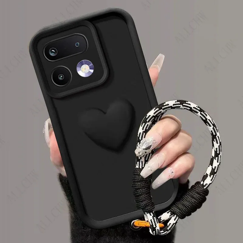 Matte Soft Protective Phone Case with Lanyard