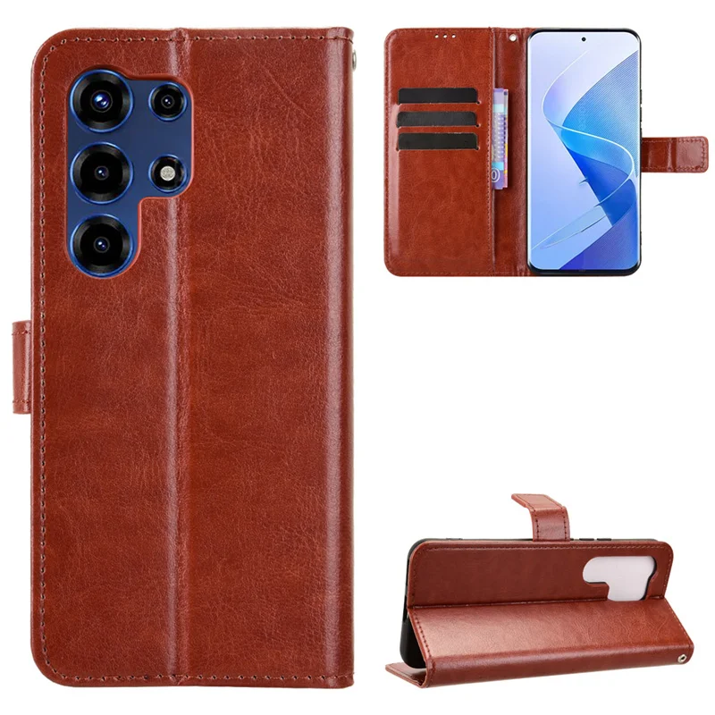 Luxurious Crazy Horse Leather PU Phone Case Skin in Ultra Design