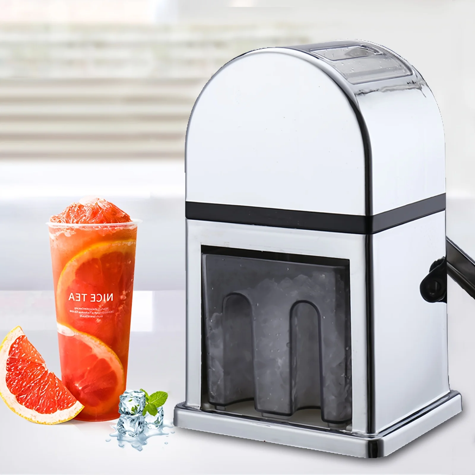 

Ice Crusher Shaver Machine Durable Crushed Ice Maker Easy Clean 12.5*15.5*26.5cm Licuadoras para cocina Mini portable blender Or