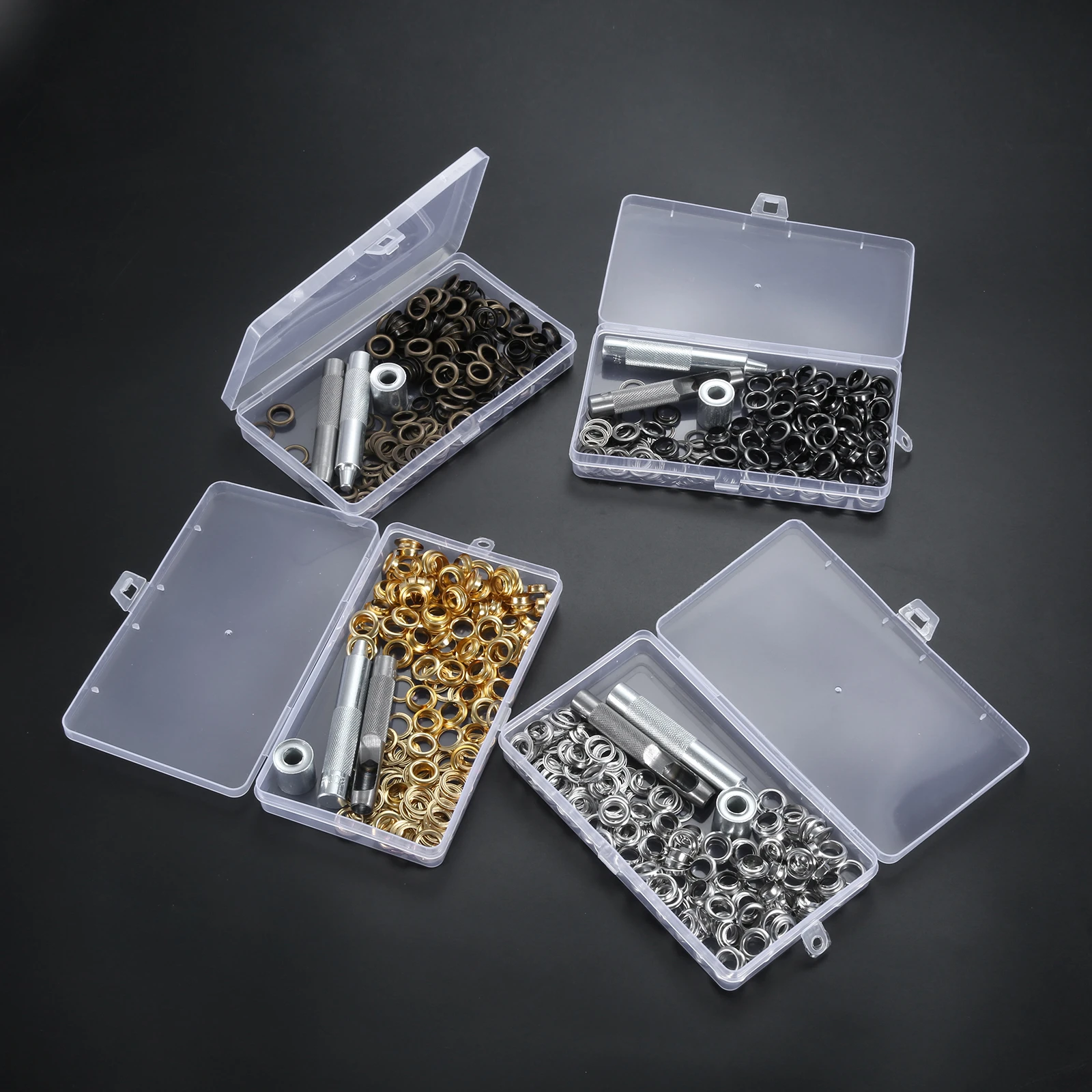 Juego de Herramientas de ojales para cortinas de tela, Kit de de ajuste de 3 piezas, 100 pulgadas, plata, oro y bronce, caja de almacenamiento, 3/8 unidades| | - AliExpress