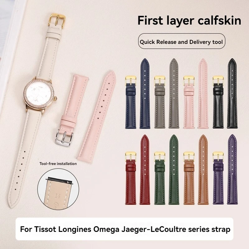 Elegant Quick Release Leather Watch Strap – Soft Cowhide Bracelet