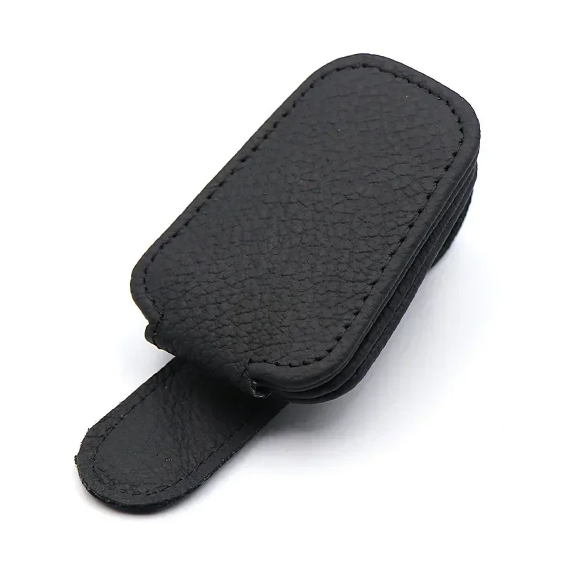 Magnetic Leather Car Sunshade Sunglasses & Ticket Holder