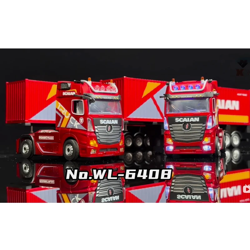 2026 WLtoys 6408 RC카 1:64 스케일 미니 4WD 컨테이너 트럭 드리프트 레이싱 트럭 트레일러 포함 리모컨 오프로드 장난감 (어린이용)