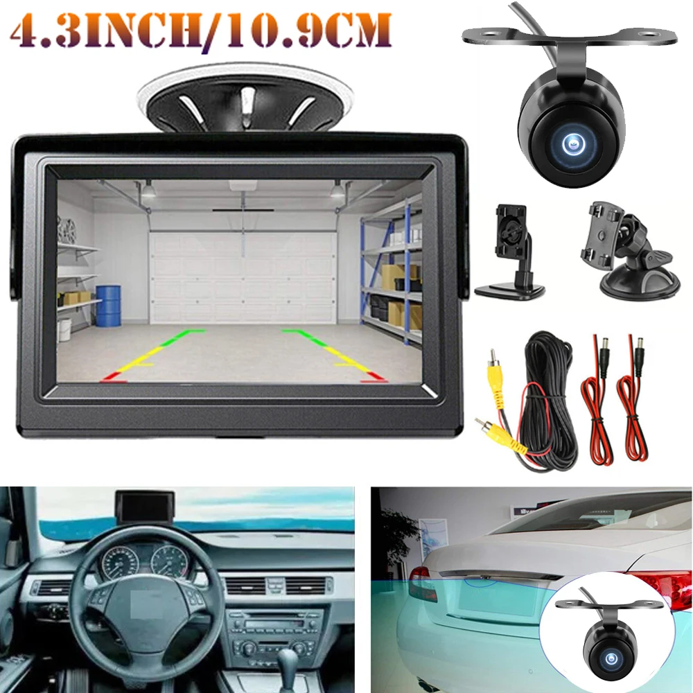 

Car Monitor Camera Kit 4.3 Inch TFT LCD Screen Rear View System for Cars,Trucks,Pickups,Suvs Easy Installation