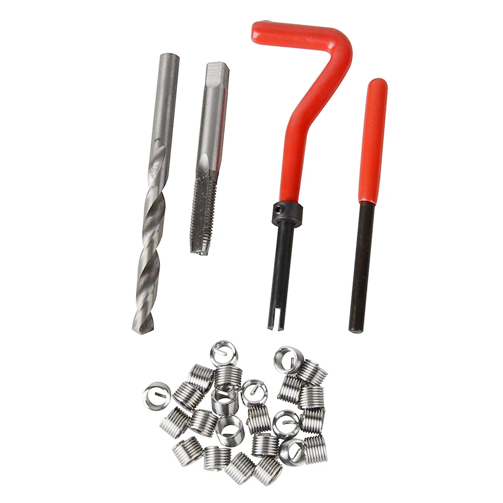 Metric Thread Repair Insert Kit 30Pcs M3 M4 M7 M9 M11 Helicoil Car Pro Coil Tool 304 Stainless Steel Auto Repair Tool Bag