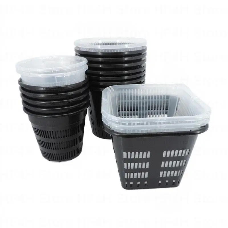 

11cm 14cm Orchid Clear mesh net cup Pot plant Flower nursery tray basket Plastic Breathable Container hanging Holes b