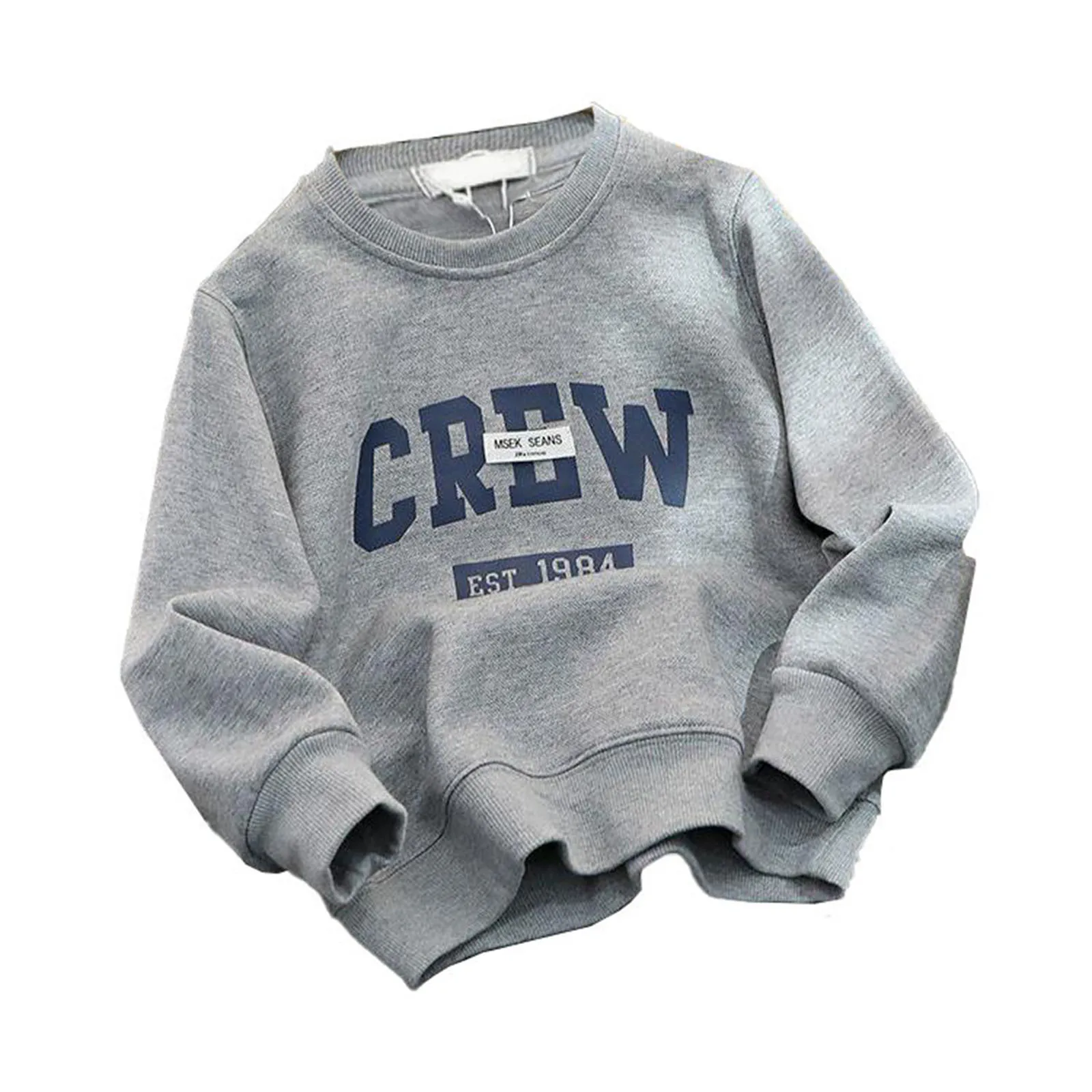 

Детский свитшот с длинным рукавом, с круглым вырезом и надписью