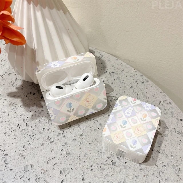 Cute Diamond Bear Flower Case For Apple AirPods 5
