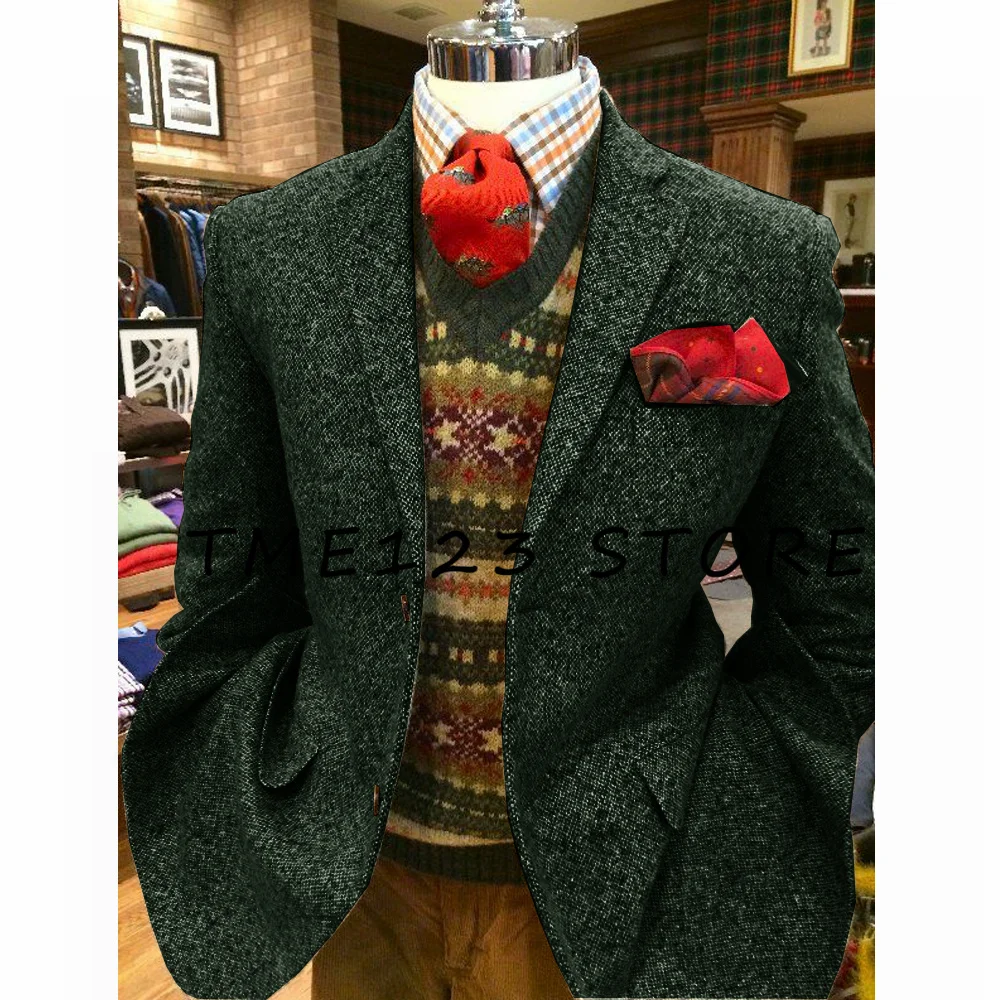 Jackets Man 2024 Men's New Herringbone Jacket Casual Single-Breasted V-Neck Male Coat Men's Coats Winter Y2k Tops Clothing