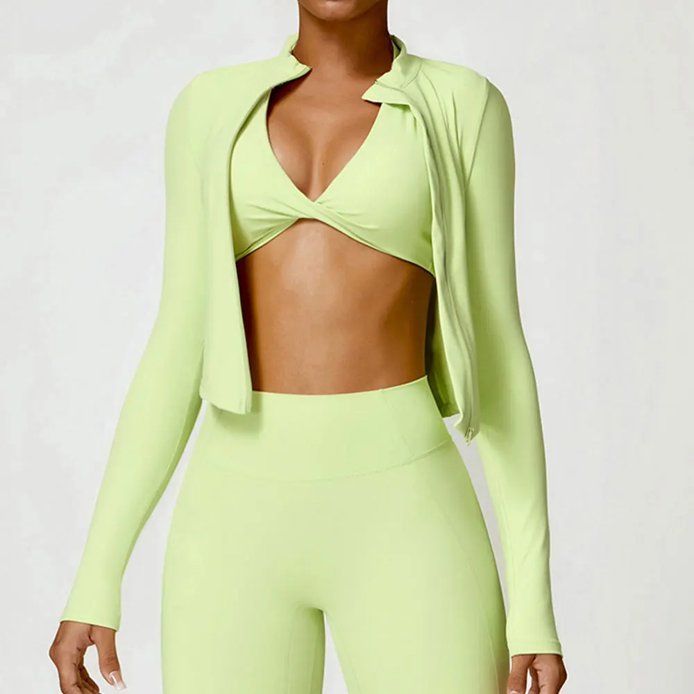 Women Gym Exercise Shirt Yoga Long Sleeve Sportswear Top Zipper Jacket Gym Push Up Workout Tops Running Cycling Sportswear sports jacket yoga jacket yoga top yoga shirt sports shirt sports t shirt