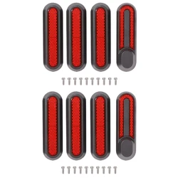 Reflective Wheel Cover Hub Cap Protective Shells (Red 8PCS)