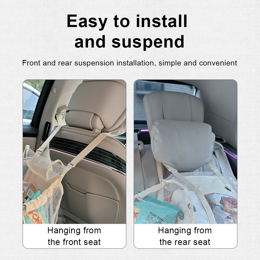 Car Rear Seat Storage Bag Large Capacity Car Back Seat Shopping Bag Car Rear Seat Middle Back Hanging Bag for Travel Camping