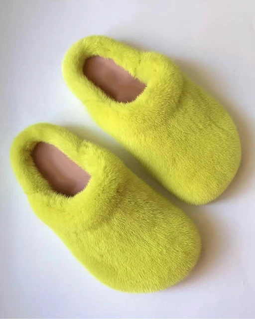 Pantofole Muller da donna Zoccoli con plateau in pelliccia di