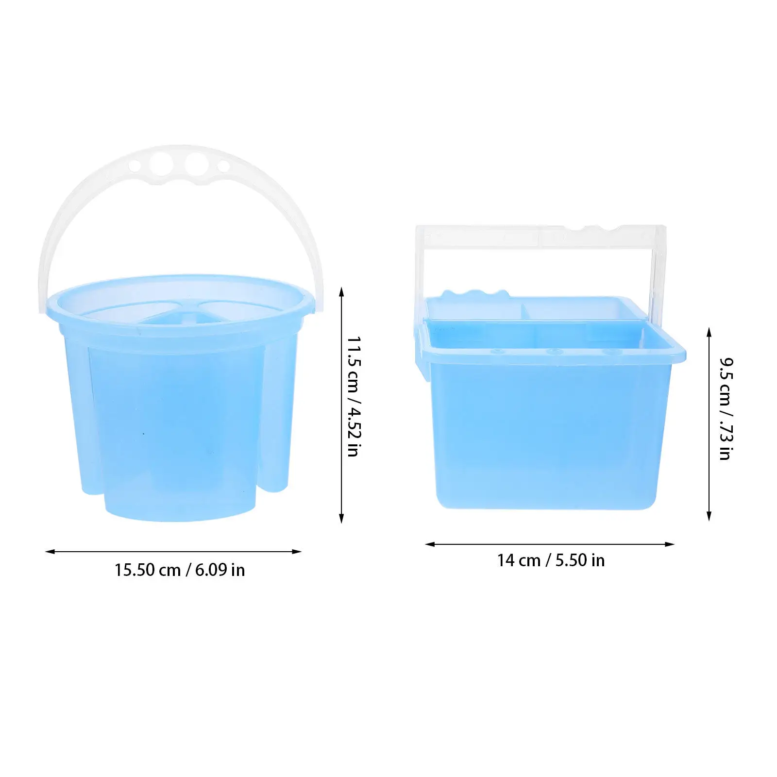 2Pcs 페인트 브러시 세척기 다기능 브러시 클리너 홀더 물통 예술가 및 일상 사용을 위한 휴대용 플라스틱 세면대