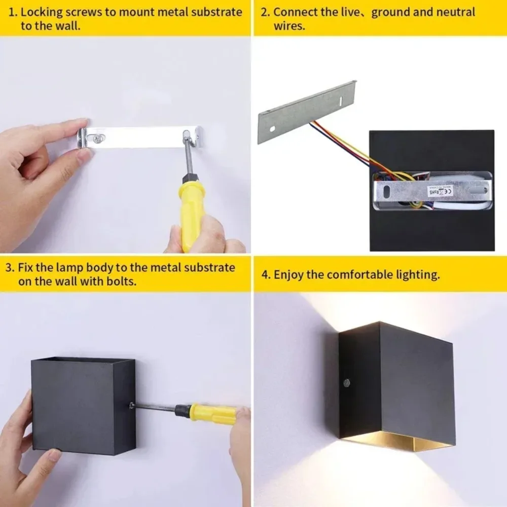 JOYINLED Modern LED Wall Lamp for Bedside Living Room Stairs Bathroom Home Decoration Wall Sconce Indoor Lighting Fixture Luster