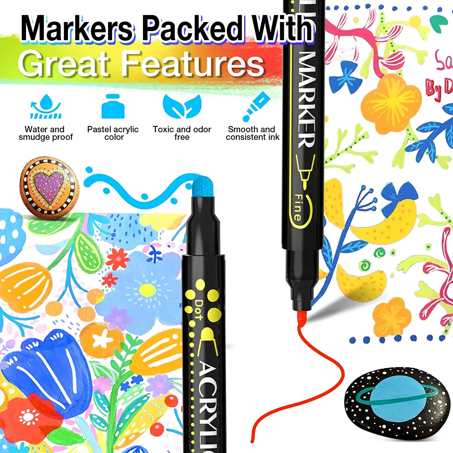 Brush Markers Acrylic Paint Markers  Acrylic Art Making Supplies -  12/24/36 Colors - Aliexpress