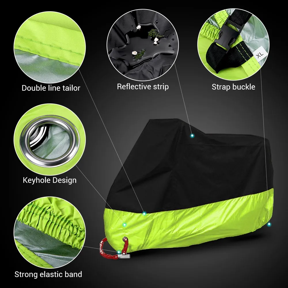 All-Season Waterproof & UV Protective Motorcycle Cover - Durable Indoor/Outdoor Rain & Dust Shield