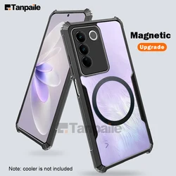 Magnetic Shockproof Bumper Phone Case Cover - Durable Protection with Sleek Design for Vivo V25 (V25e) (Black)