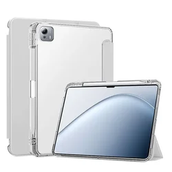 Premium Smart Protective Case with Pen Slot - Soft TPU Cover for Xiaomi Pad 6S Pro (GRAY)