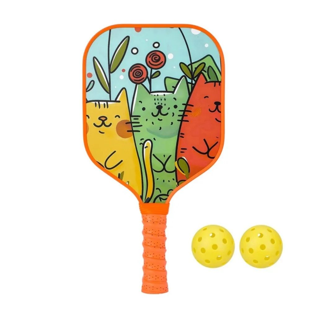 Colorful Durable Children's Pickleball Set - Non-Slip Grip Rackets with 2 Balls