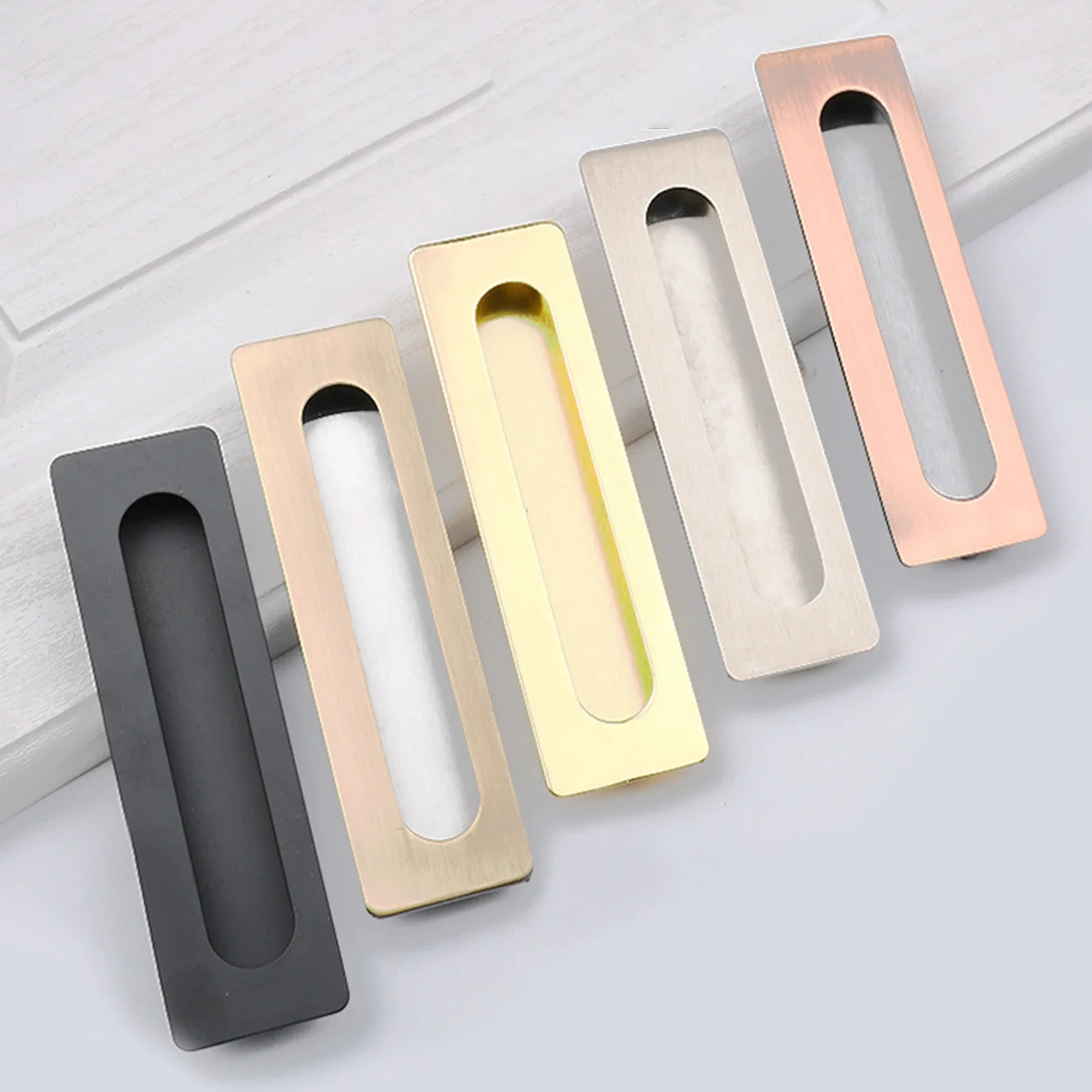Description Picture 2 of itemRecessed Handle Cabinet Drawer Pulls Cupboard Door Embedded Handles Wardrobe Knobs Furniture Hardware Kitchen Sliding Door Pull