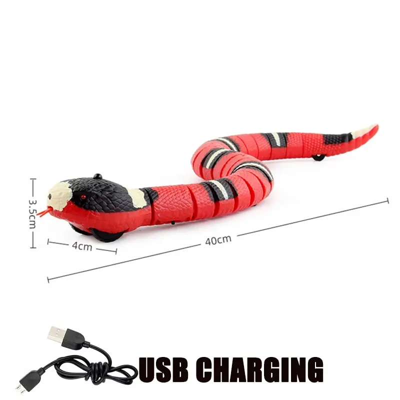 Cat Toys Smart Sensing Interactive Automatic Eletronic Snake Cat Teaser Indoor Play USB Rechargeable for Cats Kitten