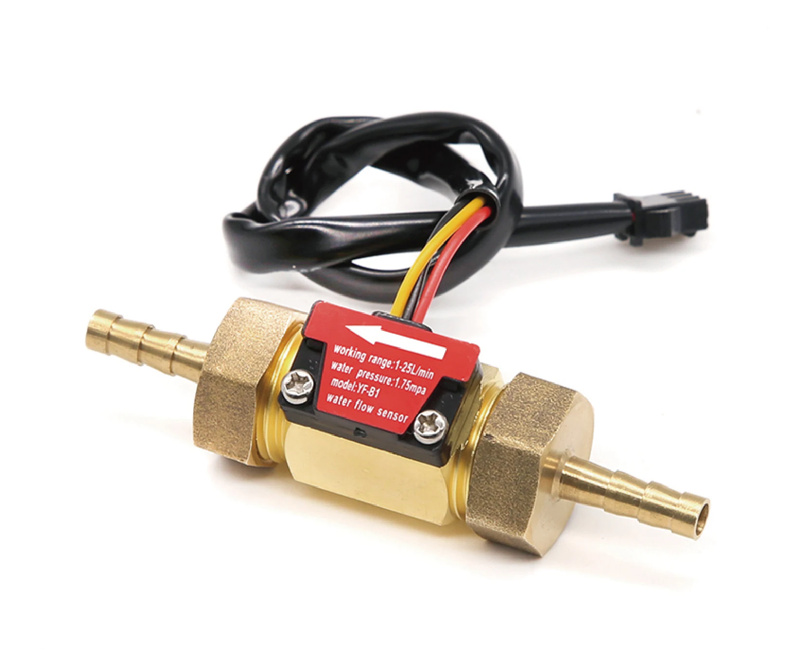 YF-B1 Brass Water Flow Sensor G1/2 1-25L/min Hall Turbine Impeller Meter 6/8/10/