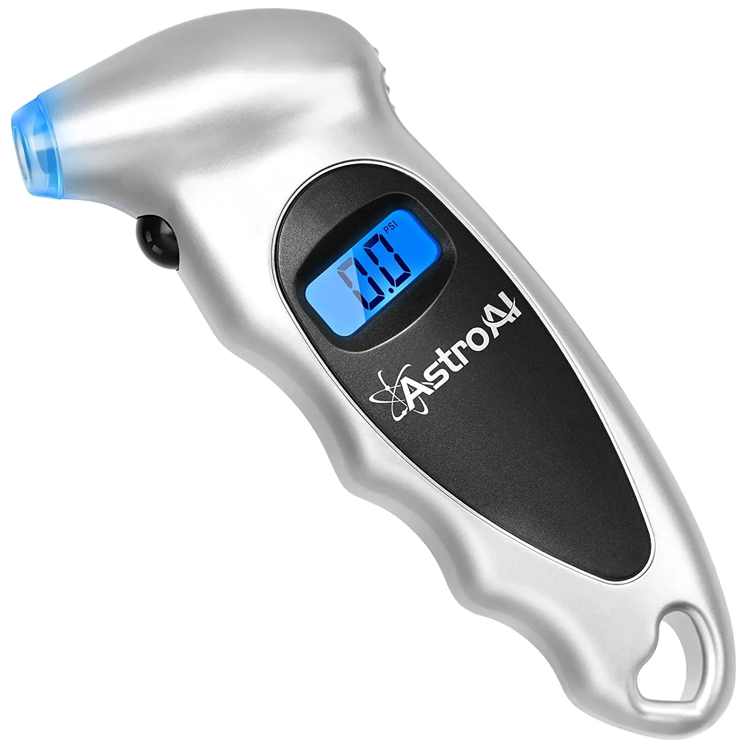 

Digital Tire Pressure Gauge 150 PSI 4 Settings for Car Truck Bicycle with Backlit LCD and Non-Slip Grip, Silver