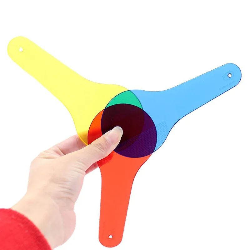 Physics Experimental Equipment 6pcs Color Paddles Physics Teaching Aids Transparent Plastic Optics Color Filter Plate Science Educational Student Rewards TMZ