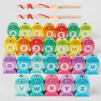 Kids Wooden Fishing Game Toys Gifts Early Education Alphabet Numeric Cognitive Toys Children Interactive Games Toys for Gifts 2