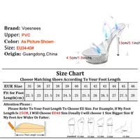 Women's Clear Platform High Heel Stripper Sandals - Image 4