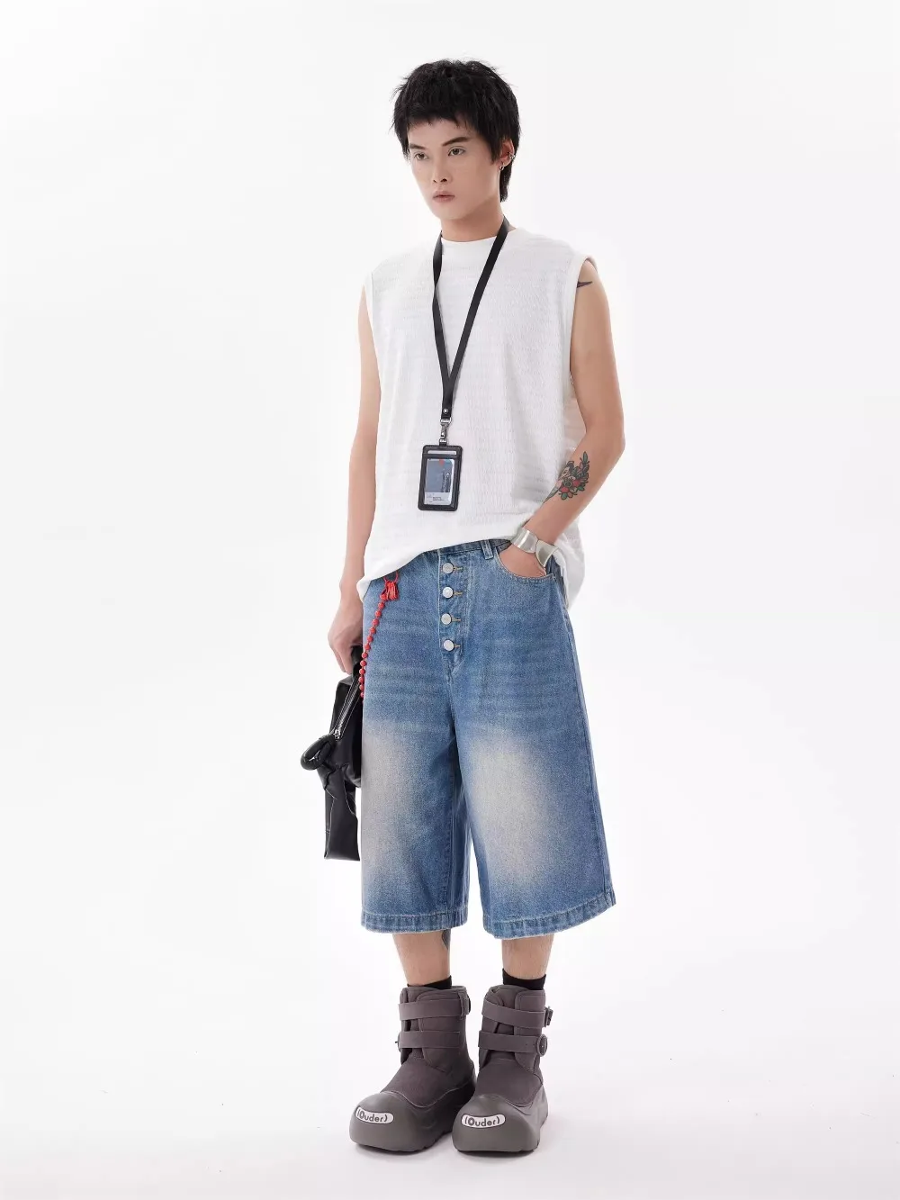 Jorts Y2k  û, Ƽ ƮƮ ,  ׶̼   ݹ