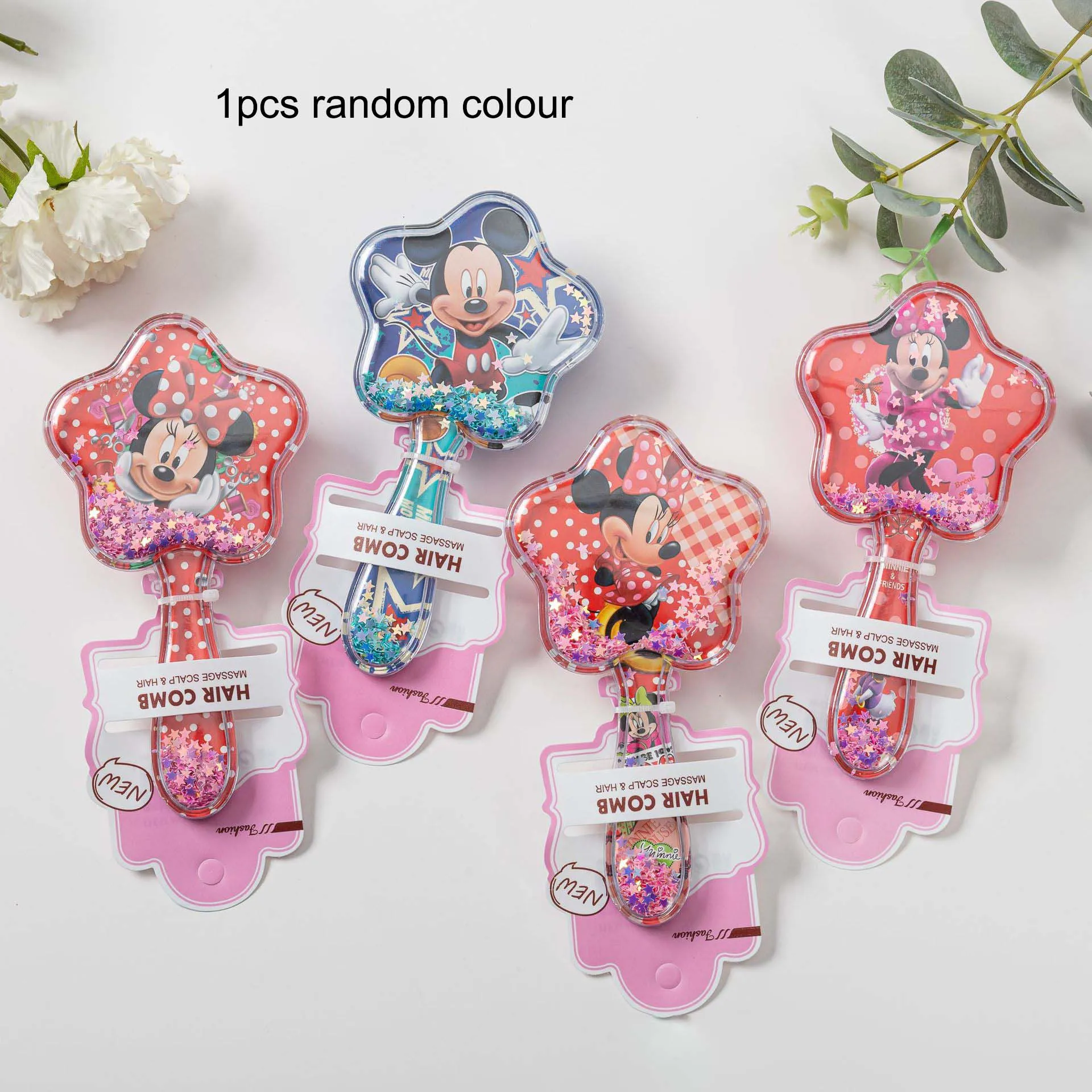thumbnail image 1 of Peines de masaje con cojín de aire de Disney Frozen, Elsa, Minnie y Mickey Mouse, peines para niños, cepillos para el cabello, herramienta de peluquería, regalo de Navidad para niñas, 1 of 5