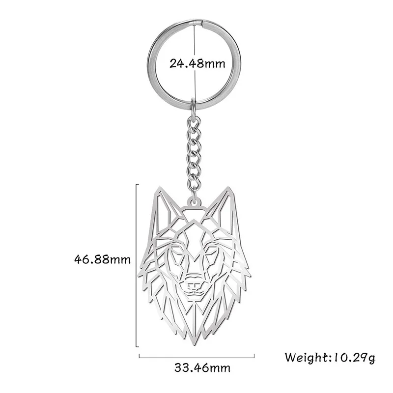 COOLTIME Wolf Keychain Fox Tiger Bear Animal Pendant Unicorn Rabbit Stainless Steel Keyring Men Car Key Chain Jewelry Gift 2024 - Image 6