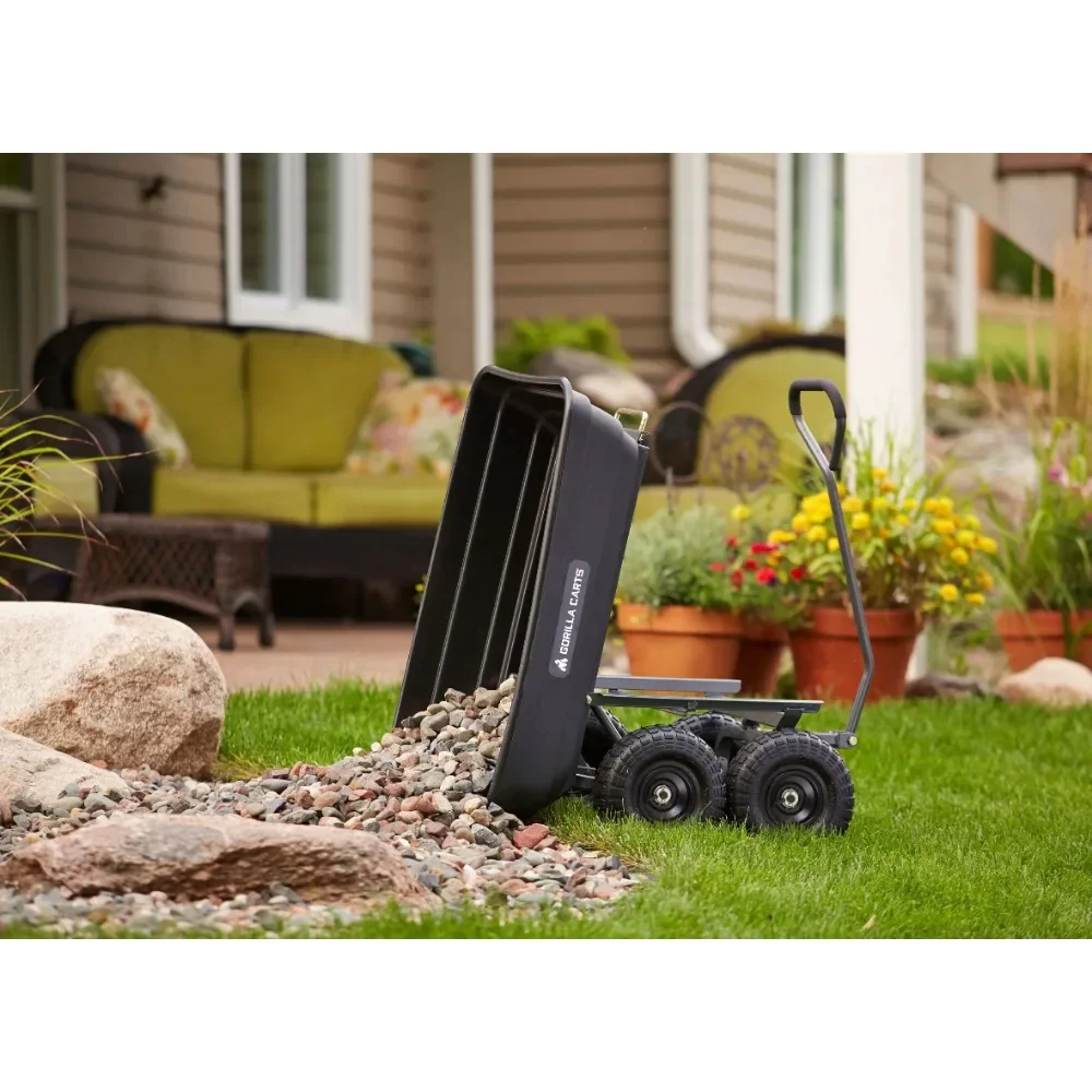 GOR4PS 600-lb. Poly Garden Dump Cart with 10" Tires