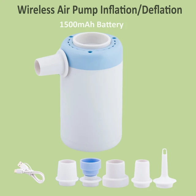 Pompa Aria Elettrica Portatile Per Materassi Gonfiabili - Ricaricabile, 5 Ugelli