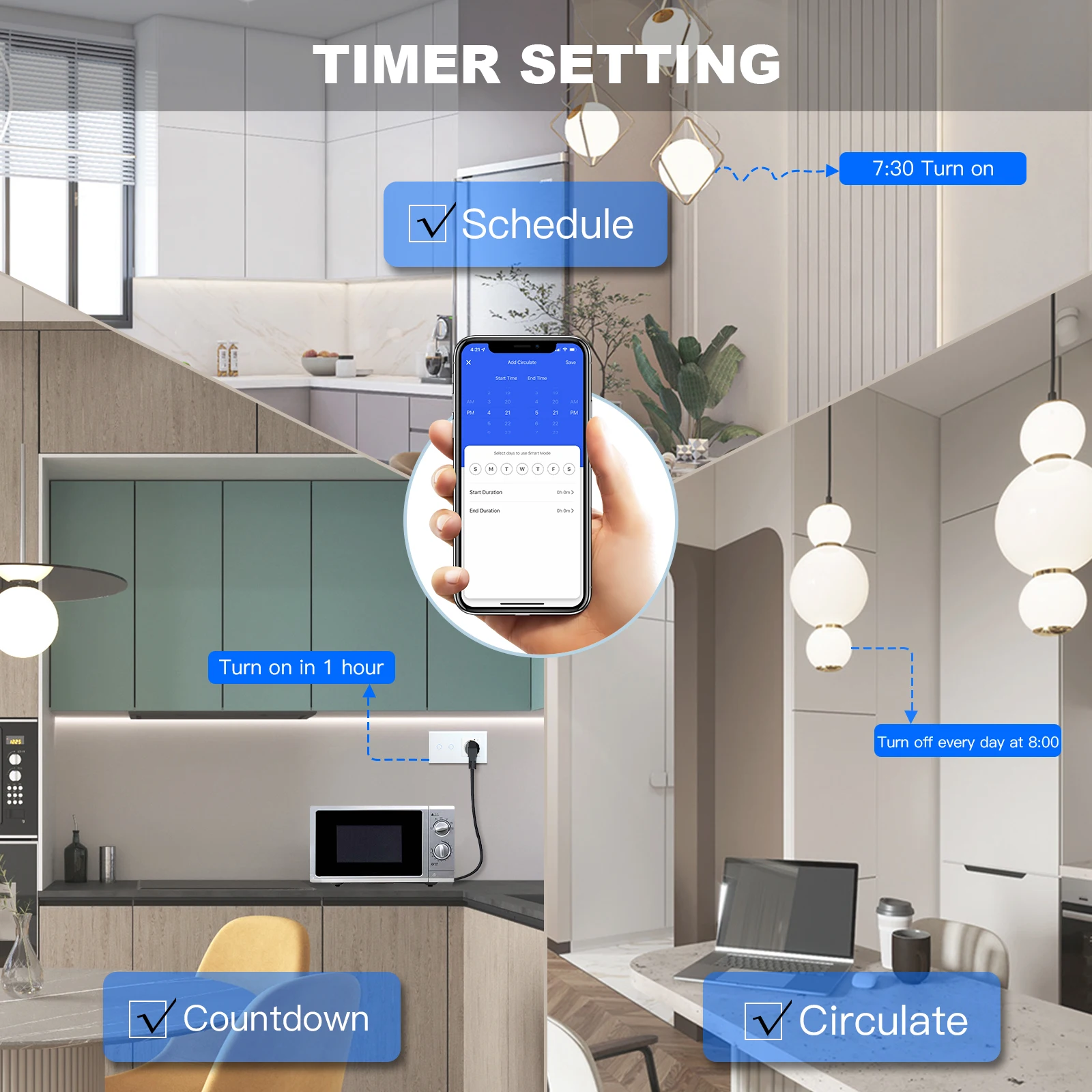 BSEED-Interruptor táctil con Sensor inteligente para el hogar, pulsador  individual con Wifi, compatible con Tuya, Smart Life, Alexa, Panel de  vidrio