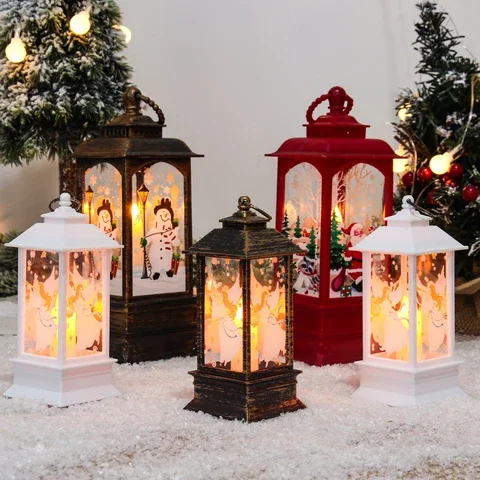 

Christmas Santa Lantern Wind Lights Merry Christmas Decoration for Home Natal Navidad 2021 Xmas Ornaments Gifts New Year 2022