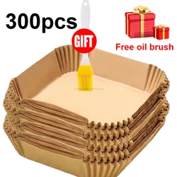 Premium Disposable Airfryer Parchment Baking Liners - Non-Stick Oven and Grill Cooking Sheets (Square-300pcs)