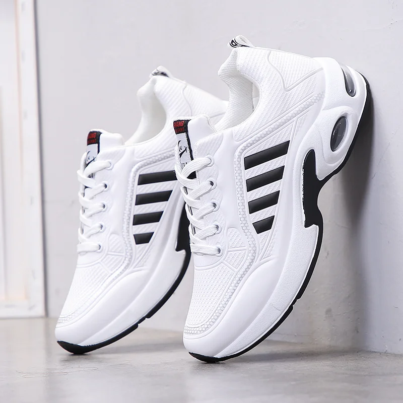 Hot Sale White Sneakers Man Fashion Air Cushion Running Shoes Men Athletic Sneakers Breathable Trainers Men Sports Tennis Shoes