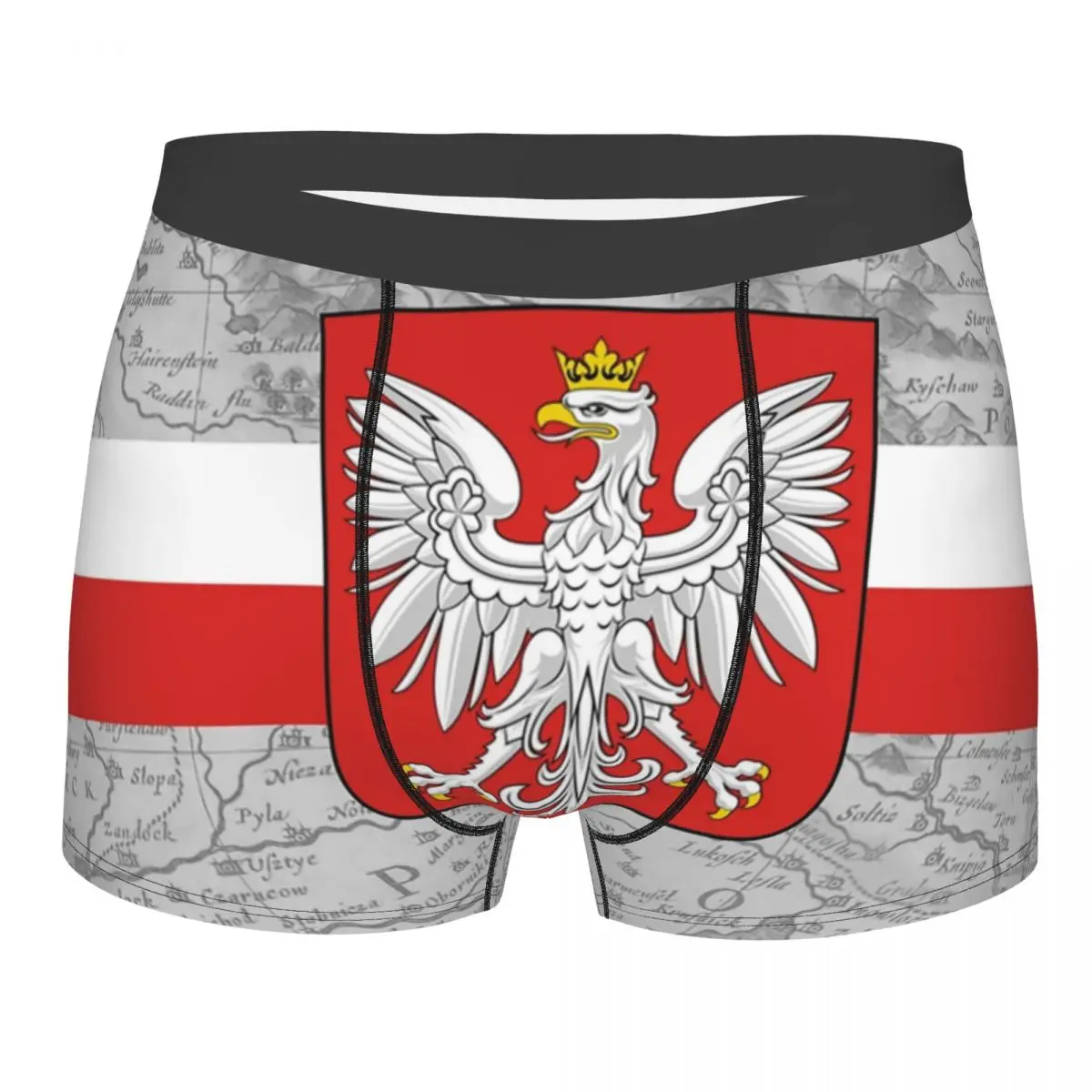 

Male Fashion Coat Of Arms And Flag Of Poland Underwear Boxer Briefs Men Stretch Shorts Underpants